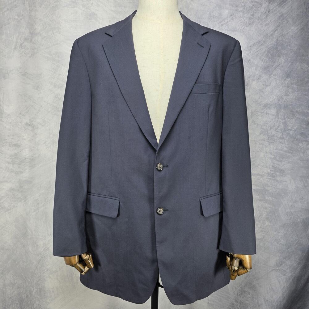 Brooks Brothers Blazer Mens 42L Blue Worsted Wool Two Button Suit Jacket USA